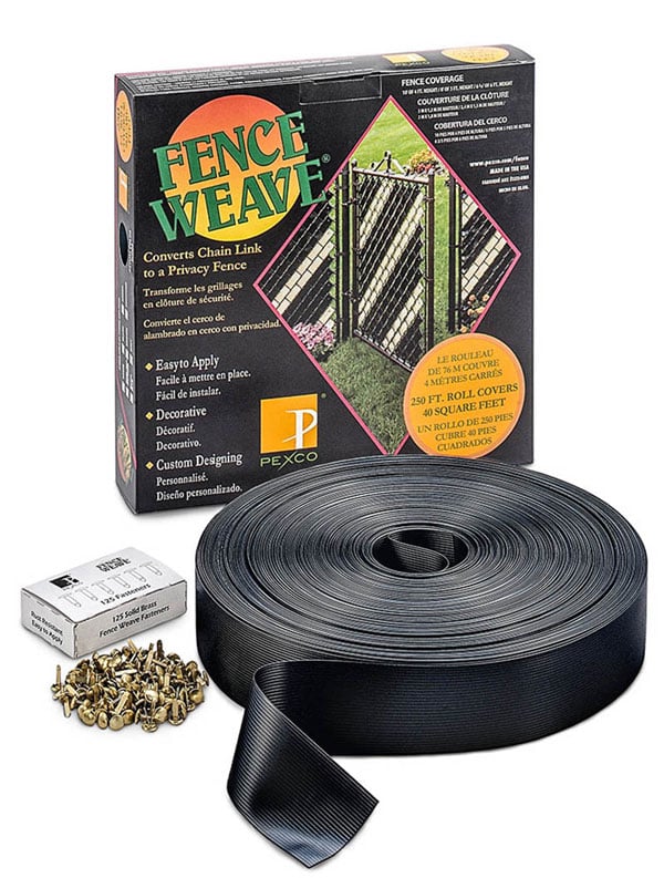 BLACK USA MADE! PEXCO FENCE WEAVE® 250' ROLL W/ BRASS FASTENERS 40 SQ FEET 