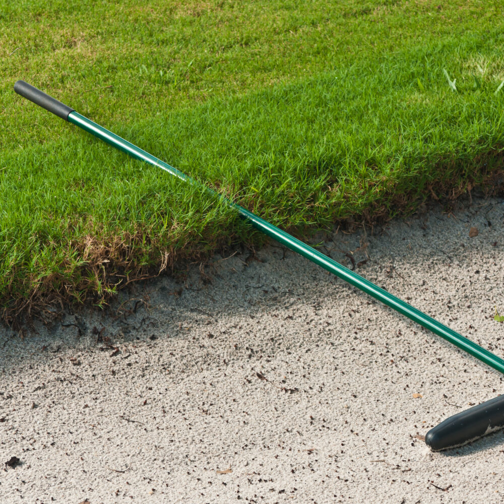 VinylGuard Golf bunker rake handle cover with smooth grip surface